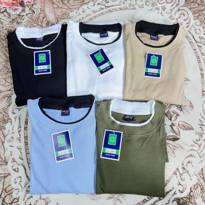 Black, White, Beige, Sky & Olive (5-Color) Contrast Buyer Grade T-Shirt