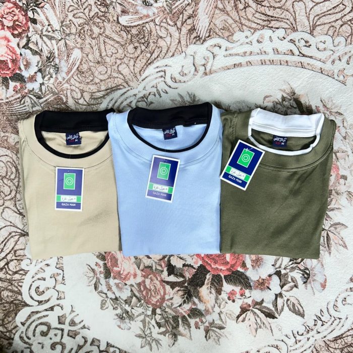 Beige, Sky & Olive (3-Color) Contrast Buyer Grade T-Shirt